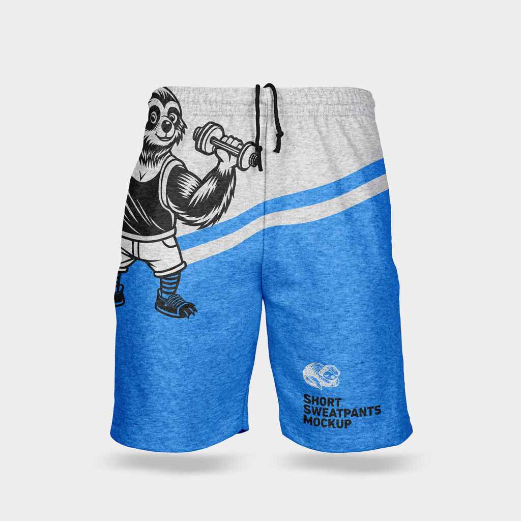 2 Shot of Short Sweatpants Mockup