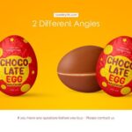 2 Shots of Chocolate Egg in Metallic Foil Mockup