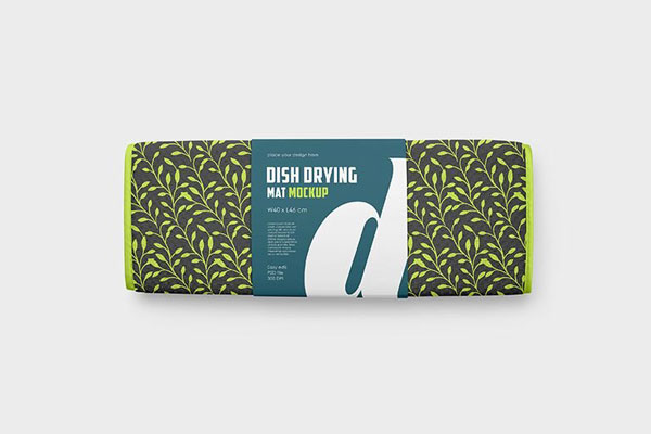 2 Shots of Dish Drying Mat Mockup