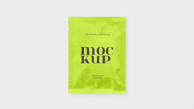 2 Shots of Foil Sachet Packaging Mockups mockup preview