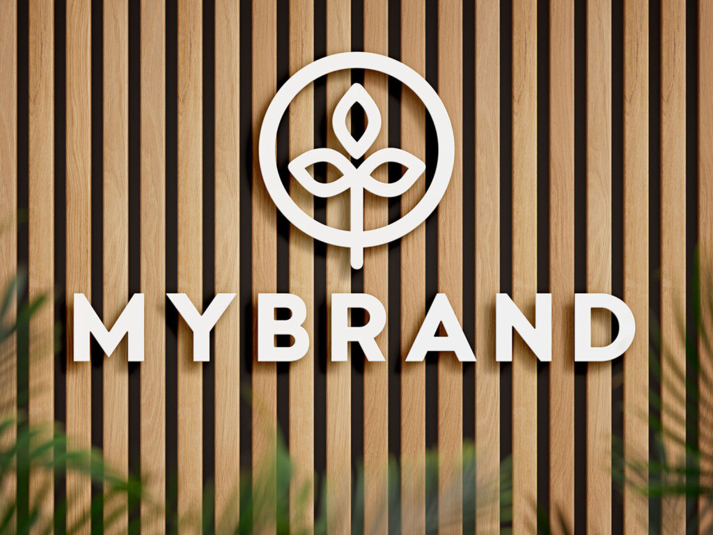 2 Shots of Logo Mockup on Wooden Panels