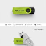 2 Shots of USB Flash Drive Mockup