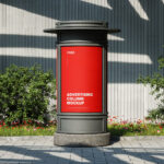 2 Showcases of Advertising Column Mockup