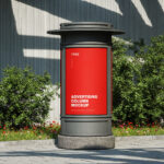 2 Showcases of Advertising Column Mockup