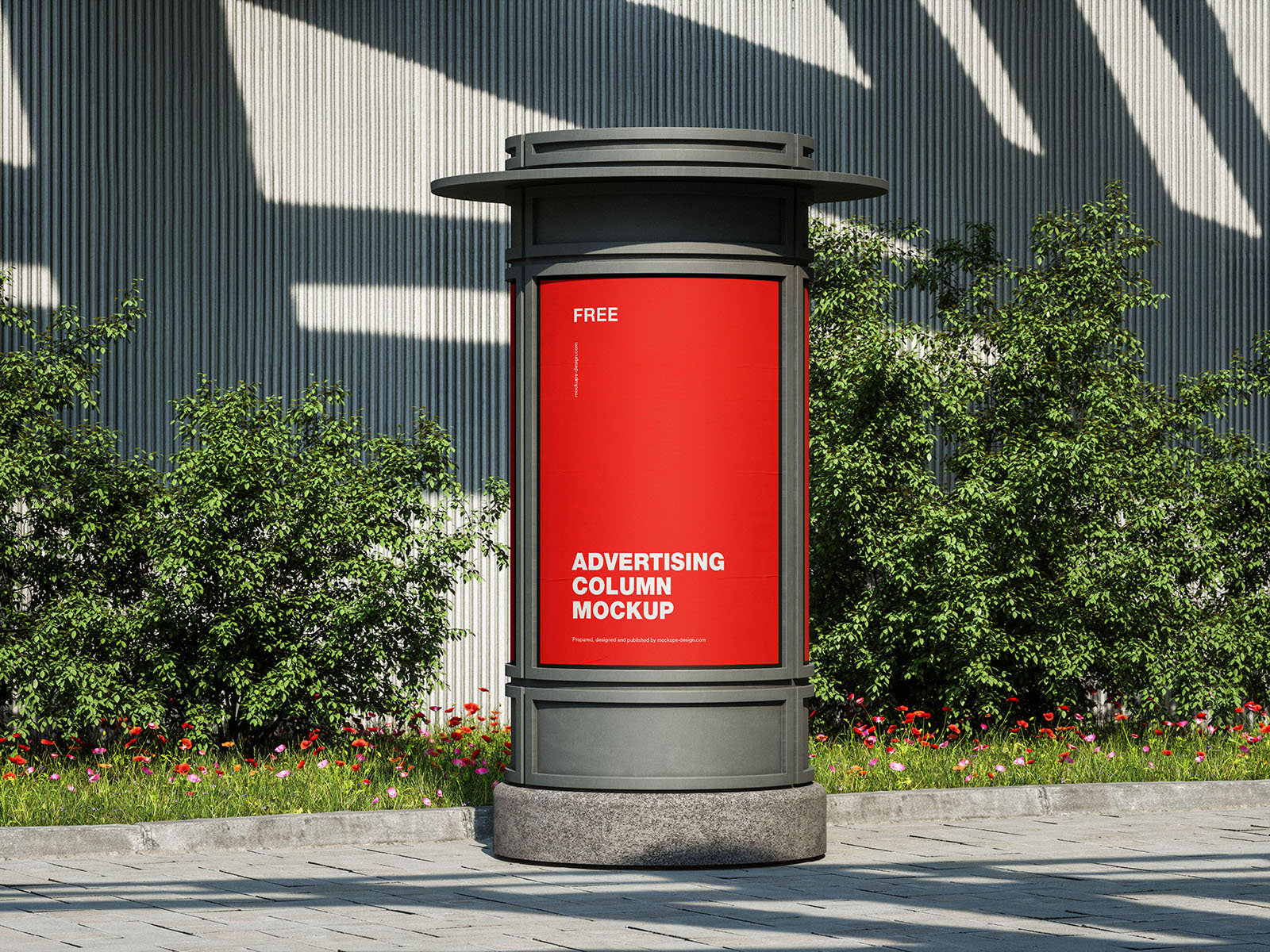 2 Showcases of Advertising Column Mockup FREE PSD