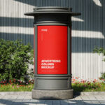 2 Showcases of Advertising Column Mockup