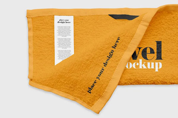 2 Sight of Label on Towel Mockup