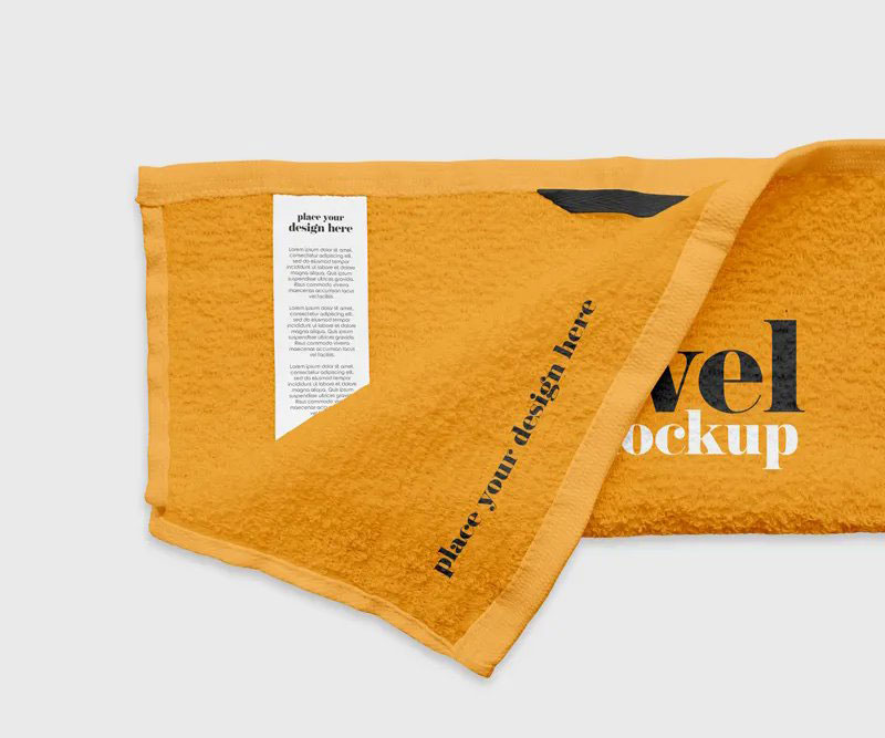 2 Sight of Label on Towel Mockup