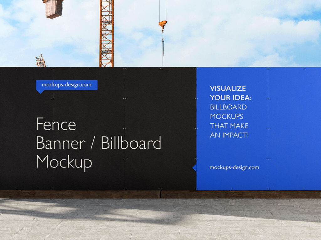 2 Sight Safety Fence Banner Mockups in Construction Zone