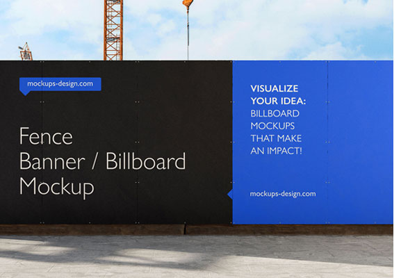 2 Sight Safety Fence Banner Mockups in Construction Zone