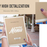 2 Sights of Bi Fold Restaurant Menu Mockup