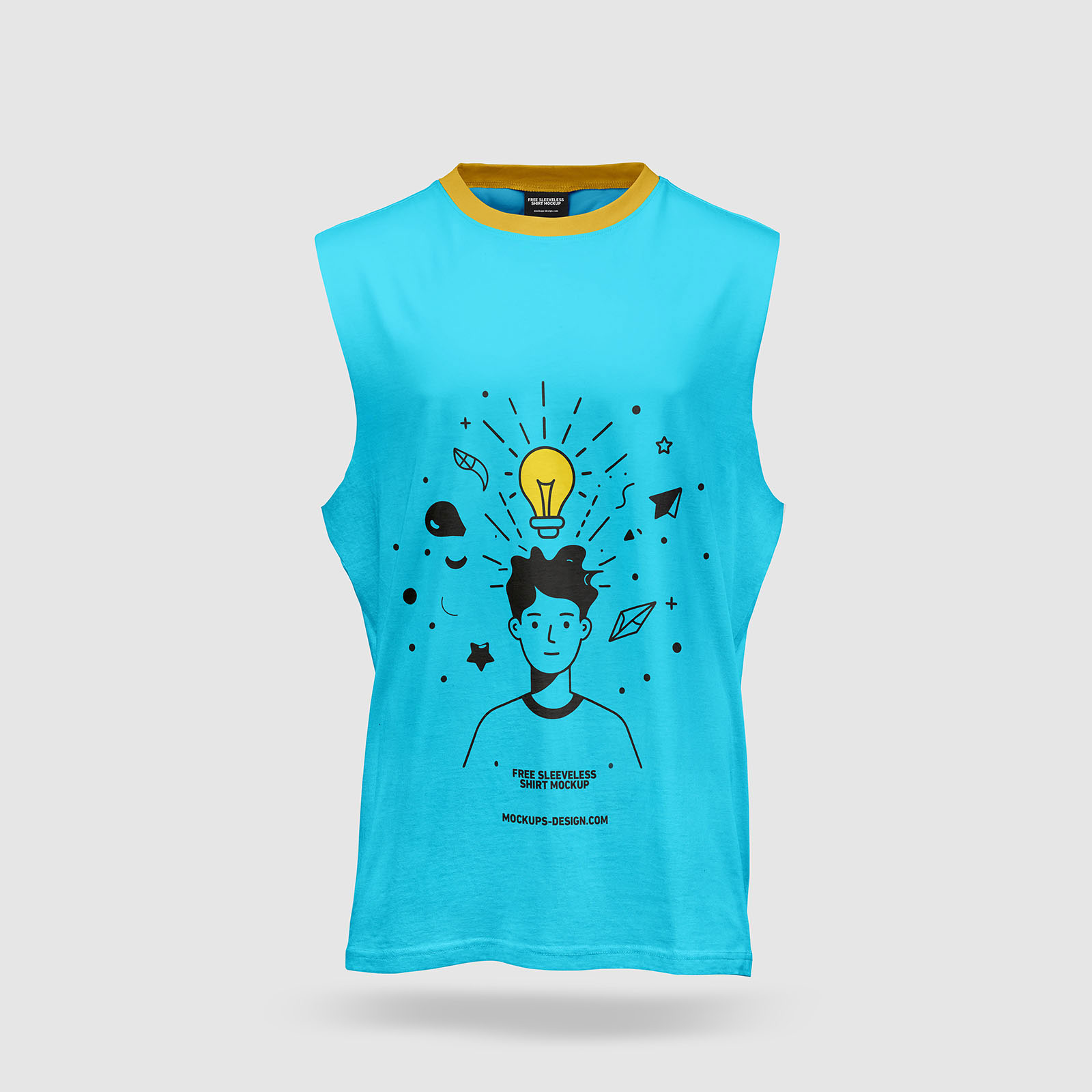 Free 2 Sights of Male Sleeveless Shirt Mockup PSD Template