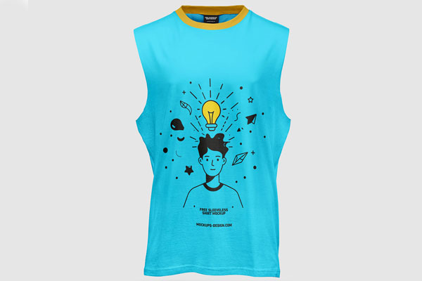 2 Sights of Male Sleeveless Shirt Mockup