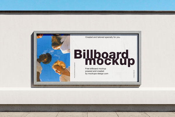 2 Simple Billboard Mockups in Front and Perspective Sights
