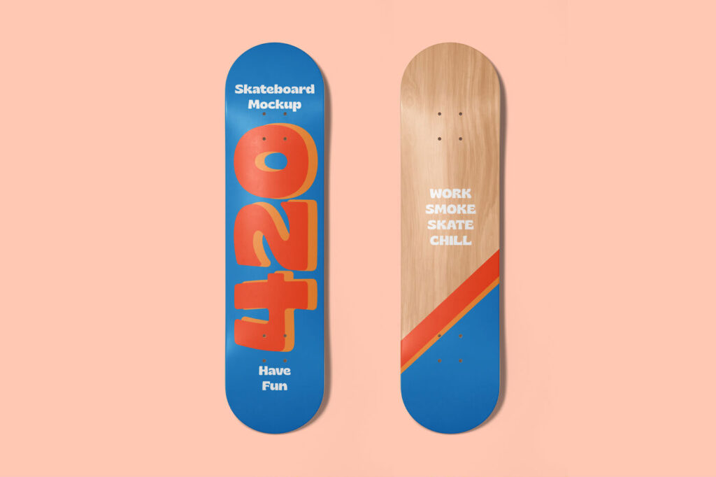 2 Skateboard Mockup Lying in the Ground