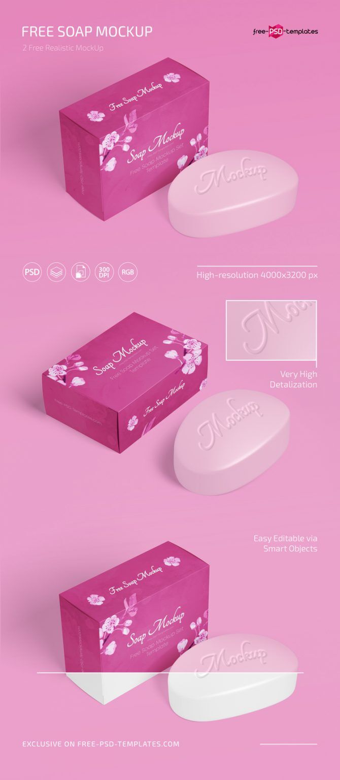2 Soap Mockups with Packaging Boxes FREE PSD