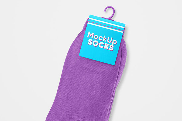 2 Socks Mockups with Hanger