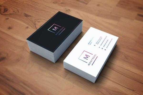 2 Stacks of Business Card Mockup in Perspective View
