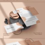 2 Stationery Branding Mockups in Top and Perspective Views