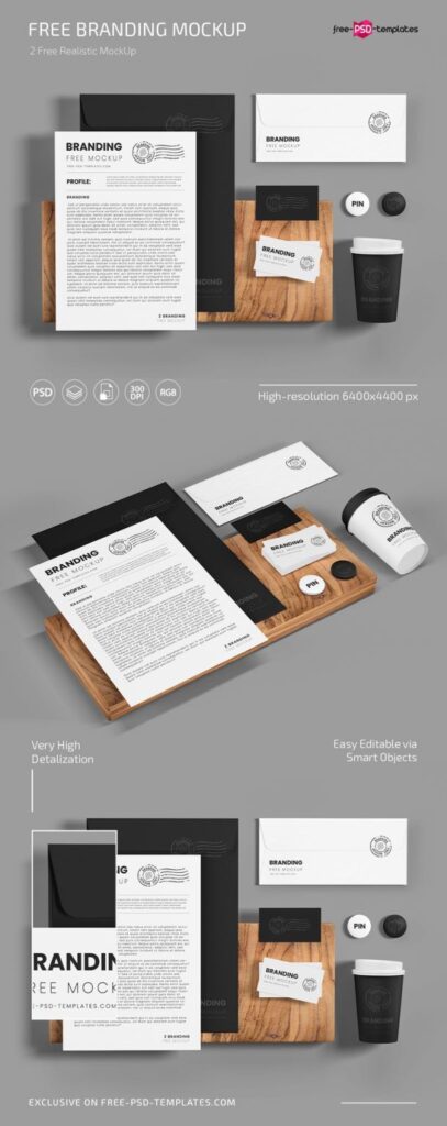 2 Stationery Mockups Features Paper and Cup mockup preview