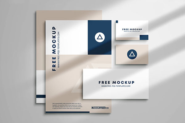 2 Top View Stationery Branding Identity Mockups