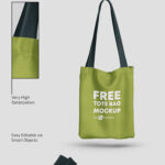 3 Tote Bag Mockups From Top and Front View mockup preview