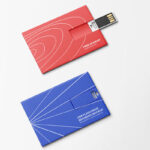 2 USB Flash Drives Mockup in Perspective View