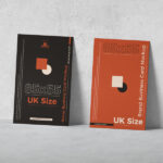 2 Vertical Business Cards Leaning Against the Wall Mockup