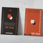 2 Vertical Business Cards Leaning Against the Wall Mockup