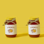 2 Vertical Honey Bottles Mock Up