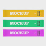 2 Views of Fitness Resistance Bands Mockup mockup preview