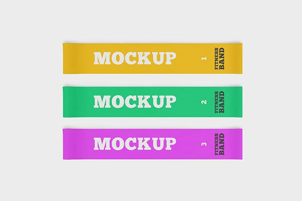2 Views of Fitness Resistance Bands Mockup