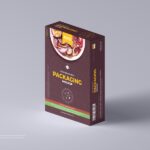 3/4 View Food Brand Box Packaging Mockup