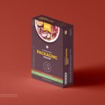 3/4 View Food Brand Box Packaging Mockup