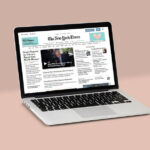 3/4 View Minimalistic Apple MacBook Pro on Floor Mockup