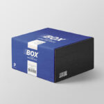 3/4 View Minimalistic Closed Square Mailing Box Mockup