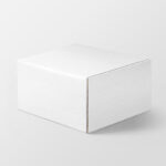 3/4 View Minimalistic Closed Square Mailing Box Mockup