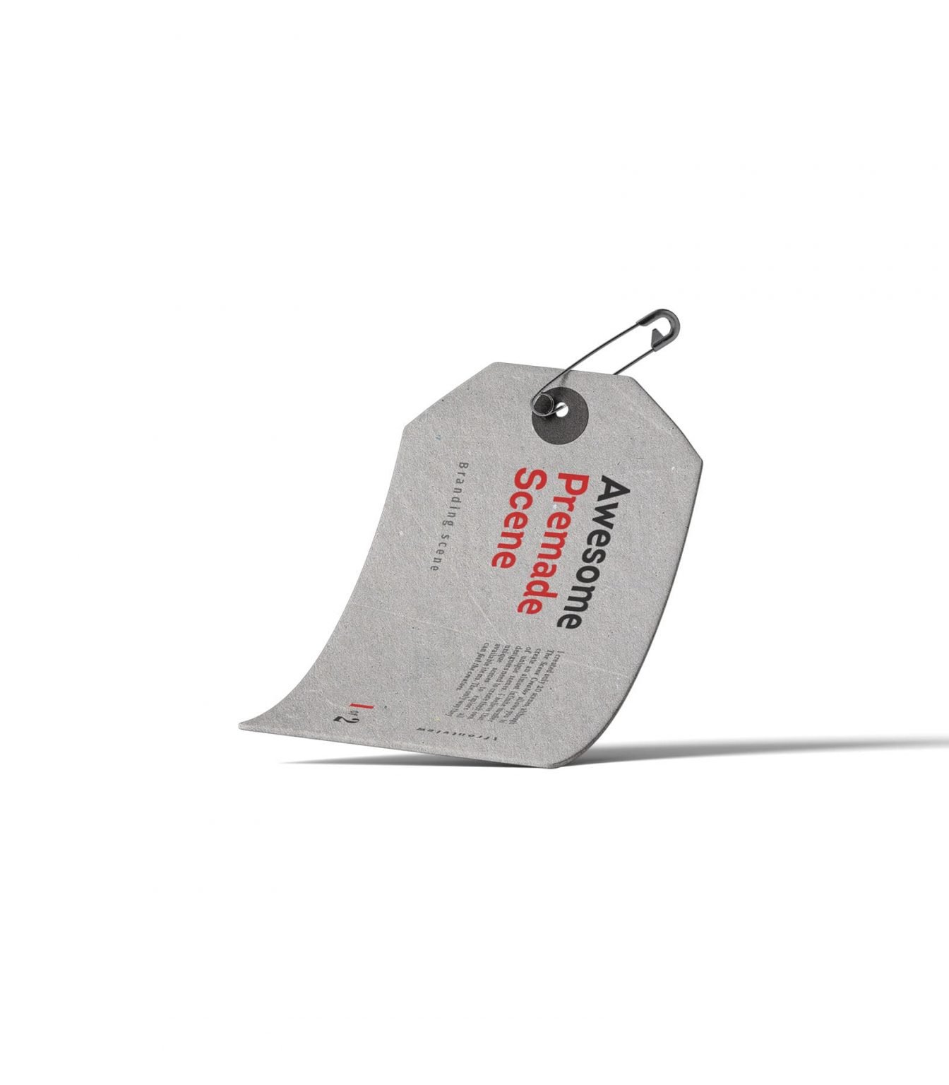 3/4 View Mono Floating Mockup with Pin FREE PSD