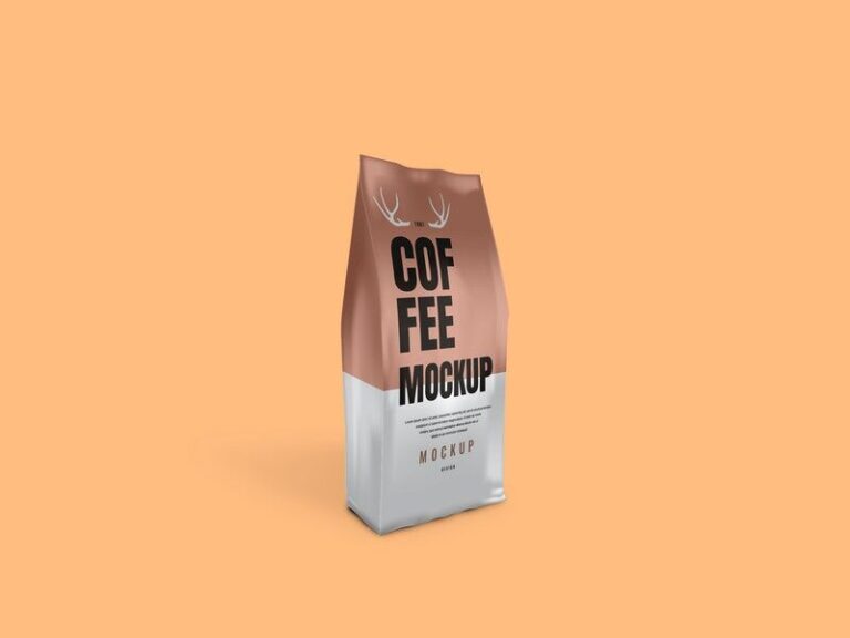 3/4 View of a Coffee Packaging Mockup