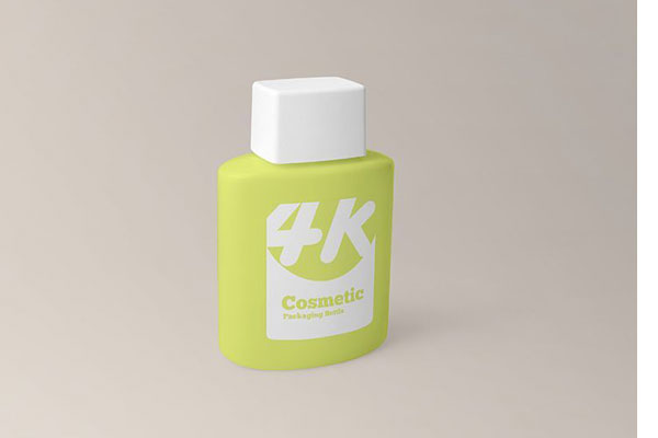 3/4 View of a Cosmetic Packaging Bottle Mockup