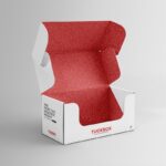 3/4 View of a Front Tuck Packaging Box Mockup mockup preview