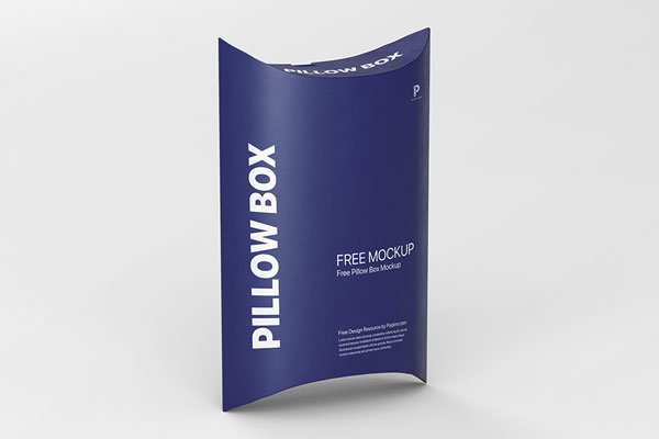 3/4 View of a Rectangular Pillow Box Mockup