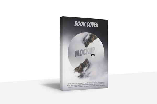 3/4 View of a Standing Book Cover Mockup