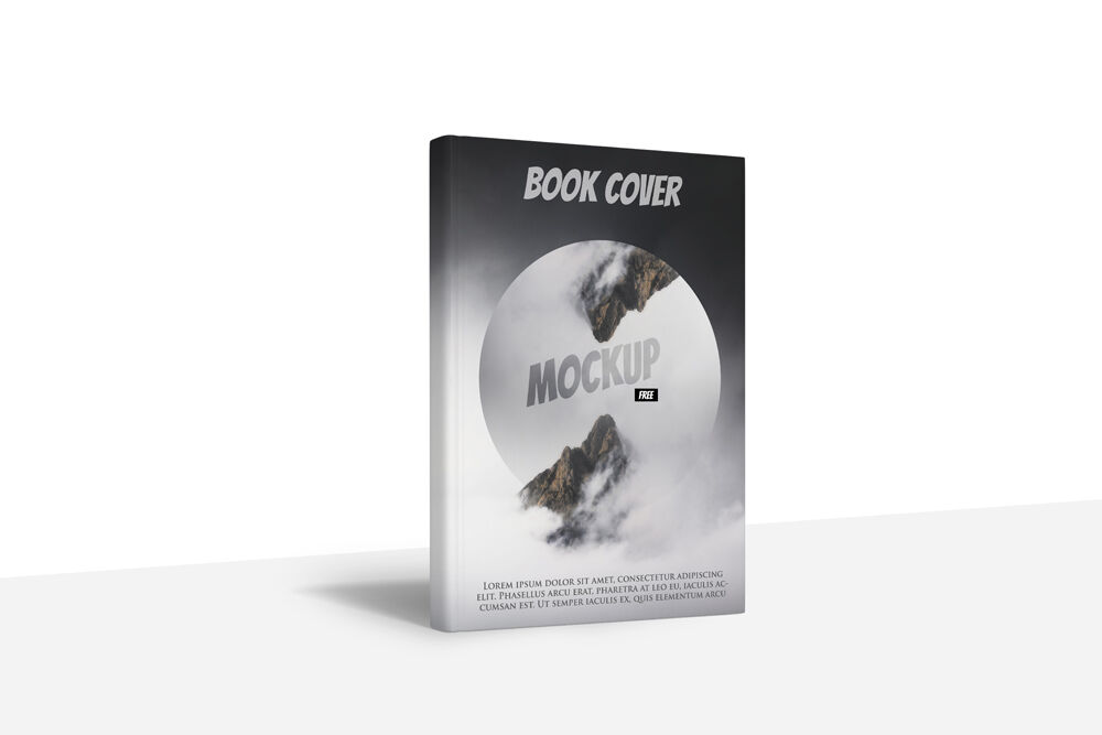 3/4 View of a Standing Book Cover Mockup