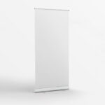 3/4 View of a Standing Roll-Up Banner Mockup