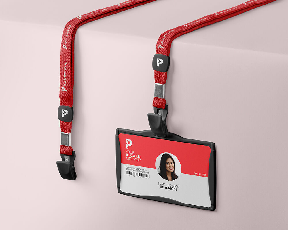 3/4 View of an ID Card Mockup mockup preview