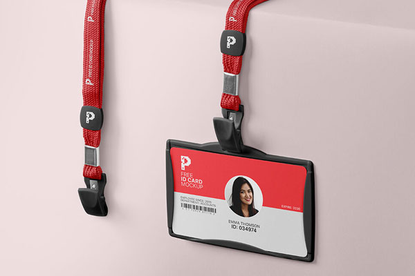 3/4 View of an ID Card Mockup