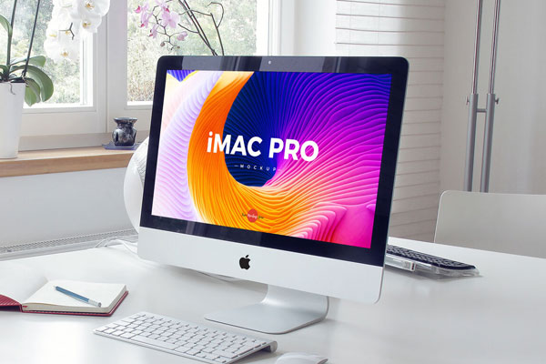 3/4 View of an iMac Pro Display Mockup