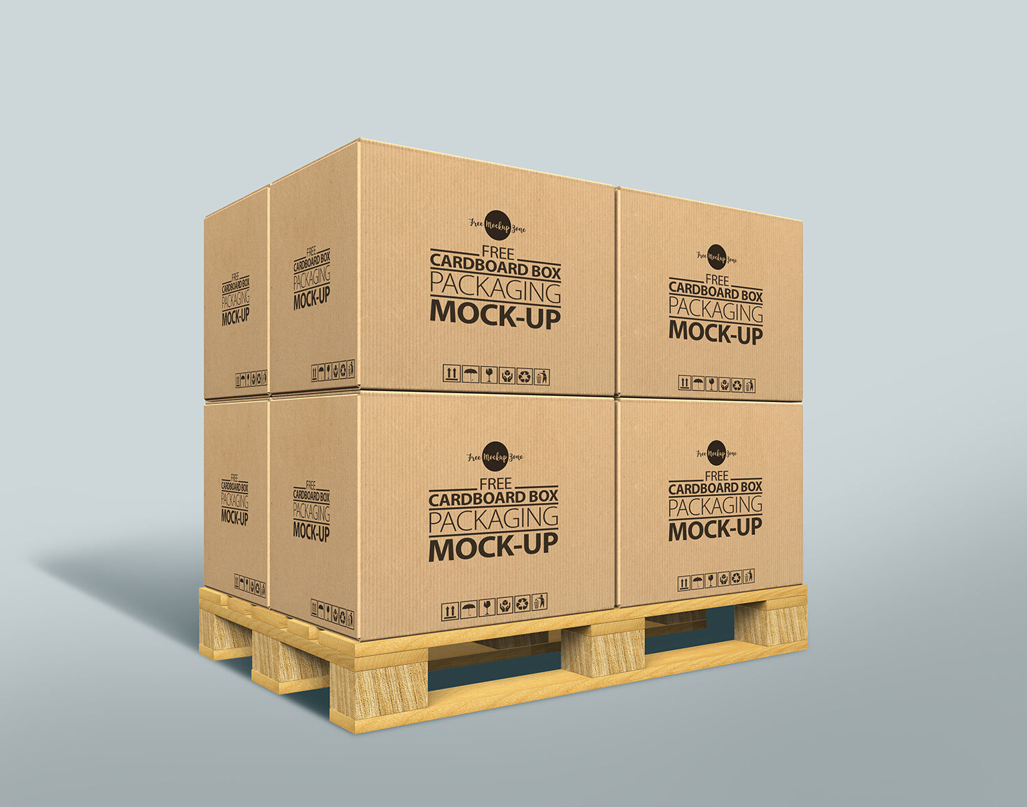 3/4 View of Cardboard Packaging Boxes Mockup FREE PSD