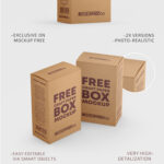 3/4 View of Kraft Box in Two Mockups mockup preview